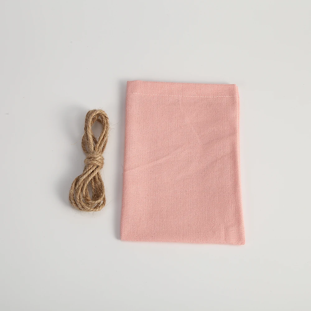 50pcs Pink Cotton  Bag Small Jewelry Bag Pouches for Wedding Christmas Party Candy Gift Bag Jewelry Organizer Can Custom Logo