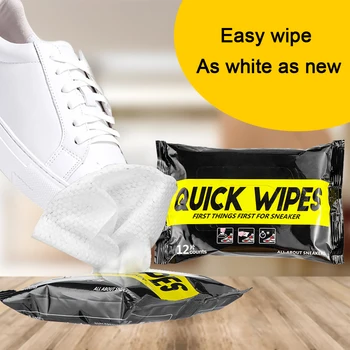 

12pcs/pack White Shoes Wipes Artifact Travel Portable Leather Shoes Decontamination Disposable Sneakers Cleaning Quick Wet Wipes