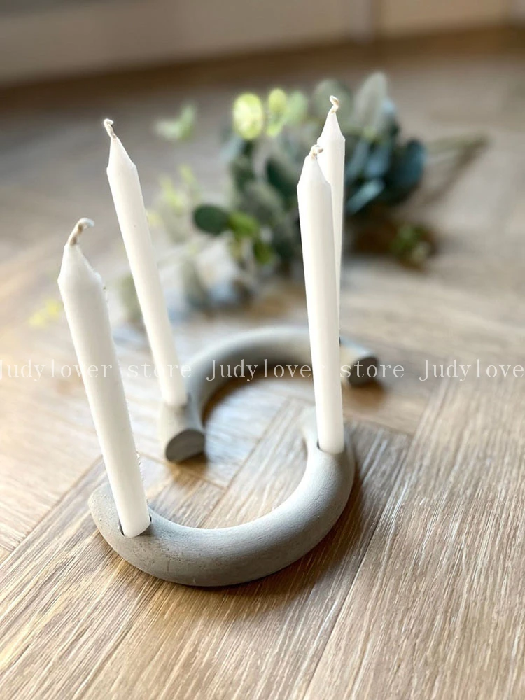 Candlestick holders terrazzo Mosaic Mold Concrete Candle Holder Molds
