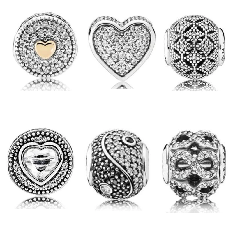 Collar de Pandora ESSENCE, de amor de equilibrio, cuentas de plata esterlina 925 originales para fabricación joyería DIY|Cuentas|