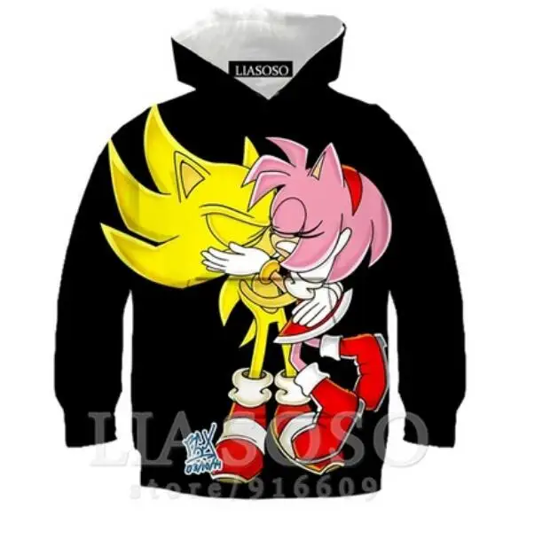 Sonic 3D Модный пуловер худи Повседневная Толстовка с длинными рукавами 3D Одежда для мальчиков и девочек тонкий стиль детский свитер с героями мультфильмов - Цвет: picture color