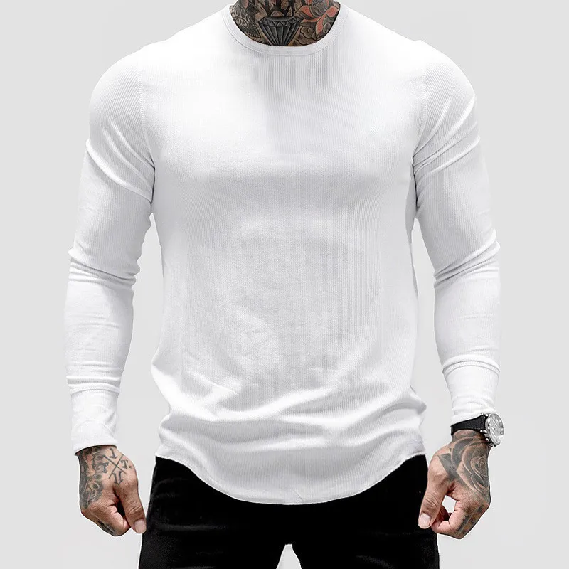

Mens Fitness Sweatshirt Long Sleeve Autumn Casual gym Tops Bodybuilding training Tracksuits Solid Vertical stripes Cotton Hoodie