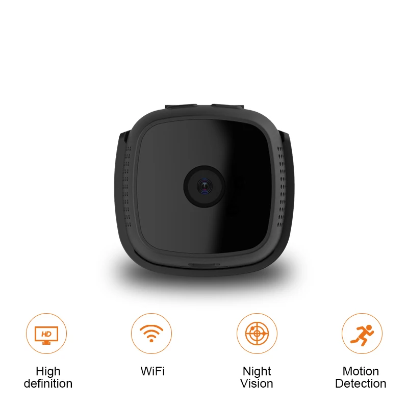Черный WiFi мини камера смартфон приложение ночного видения Обнаружение движения видео камера для домашней безопасности LFX-ING - Цвет: Черный