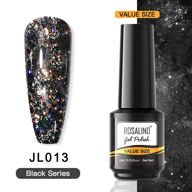 ROSALIND 7ml Gel Polish Semi Permanent Nails Gel Polish Soak Off UV LED Base Top Coat Vernis Nail Art Glitter Gel Varnish RAI-JL013