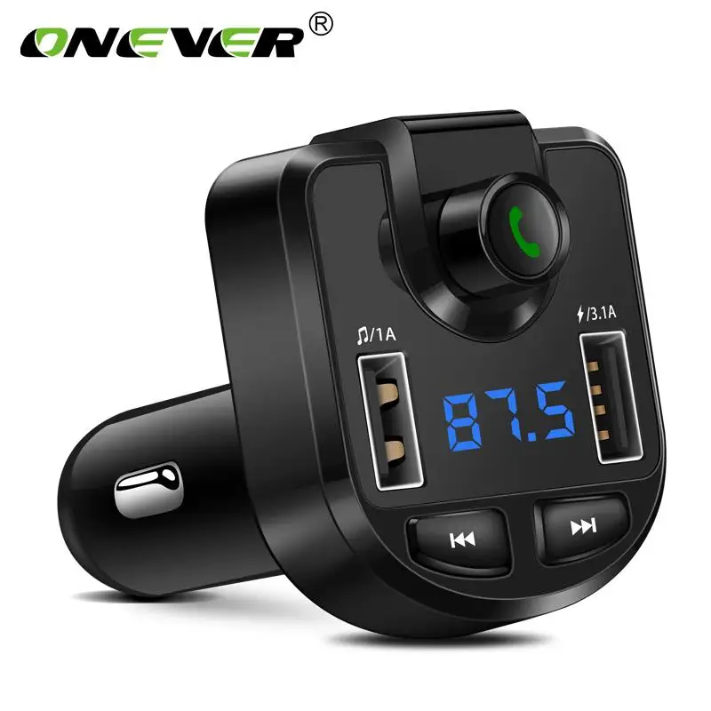 Onever fm-передатчик беспроводной Bluetooth MP3-плеер Поддержка TF USB диск автомобиля 3.1A