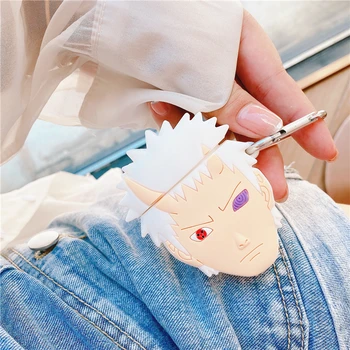 

Hot NARUTO Uchiha Obito 3D soft Silicone Bluetooth Wireless Earphone cover For Apple AirPods 1 2 Box Headset case