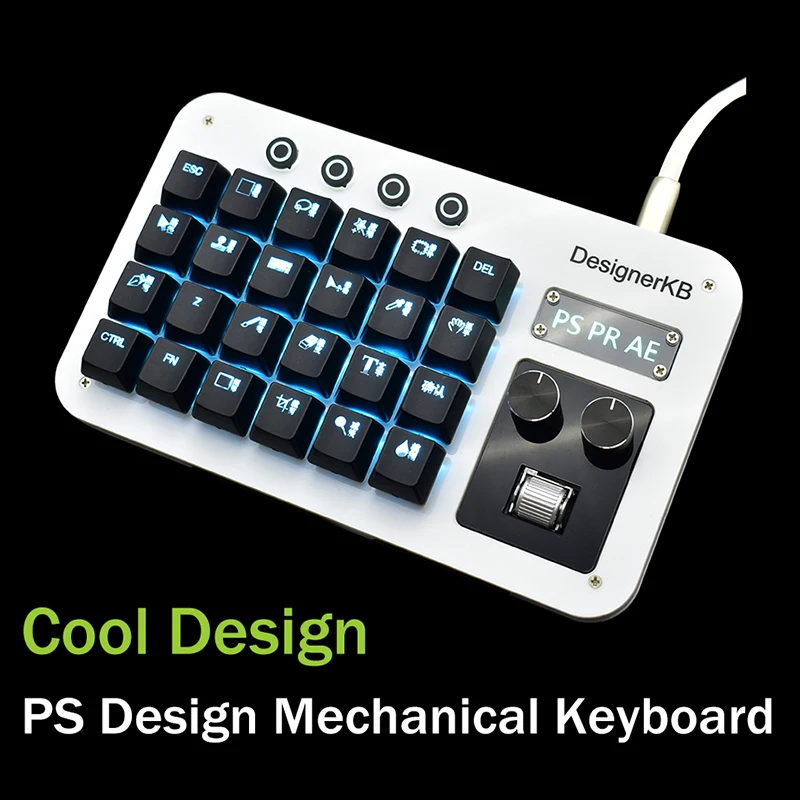 US $86.00 Macro Keyboard DIY Custom Programmable Blue Backlight Mechanical Keyboard Knob PS Designer Keyboard Laptop PC MAC WIN7 8 10