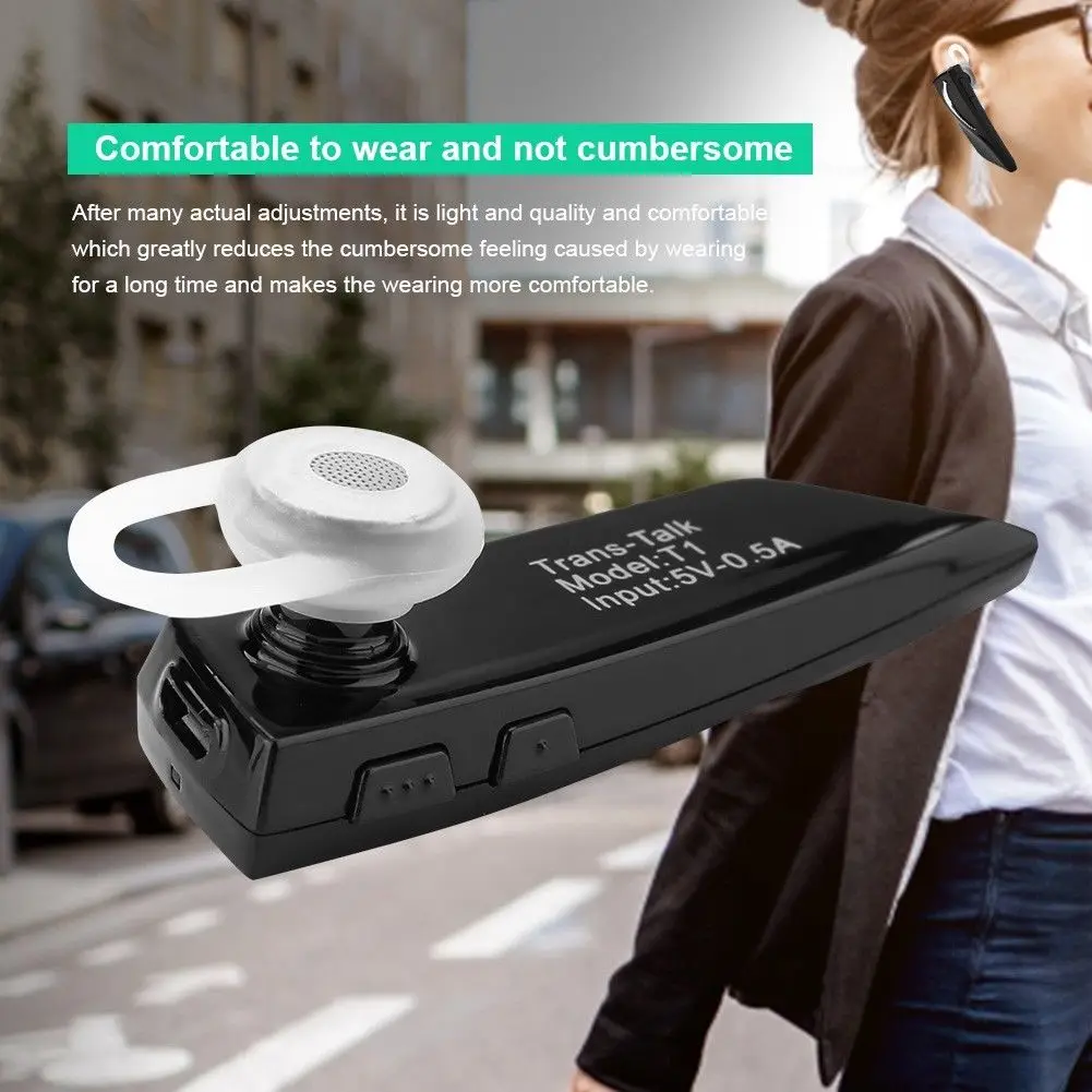 Bluetooth беспроводной переводчик наушники с ушным крючком крышка 28 язык Поддержка вкладыши