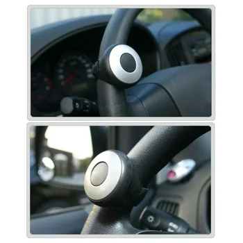 

Car Steering Wheel Ball Auto Black PVC+Metal Spinner Handle Replacement
