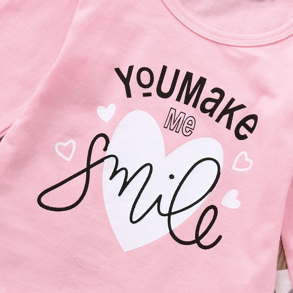 MUQGEW For Newborn Clothes Toddler Infant Baby Girls Boys Clothes Letter Print Tops Geometric Pants Outfits Set roupa infantil