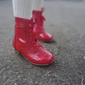 

2020new Spanish Retro Princess Leather Boots Short Boots Baby Leather Shoes Girls Boots Toddler Girl Boots Wedding Dress Shoes