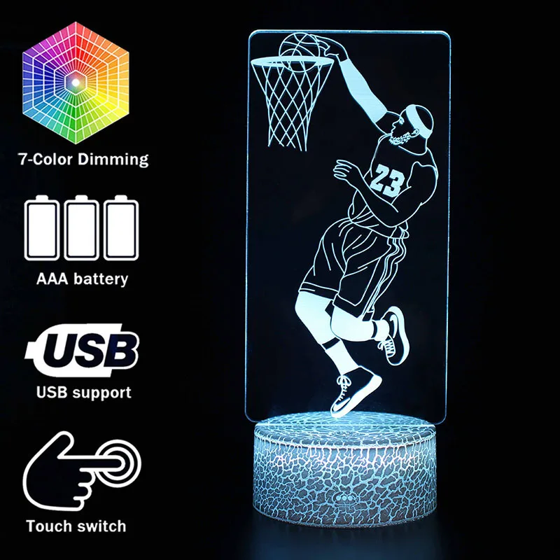 

Magiclux LeBron James Model Night Light 3D illusion Desk Lamp Basketball Theme Decoration For NBA Fans