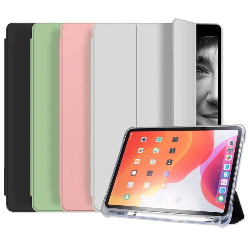 

Подходит для IPad Air4 10.9 женская модель с держателем для карандаша для IPad Прозрачная силиконовая искусственная кожа для IPad Air 4 10,9 с слотом для ручки