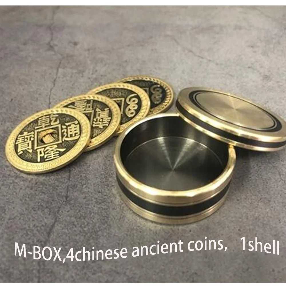 buddha okito box 2 0 half dollar shell magic tricks stage close up magia coin appear penetrate magie illusion gimmick props M-BOX by Jimmy Fan (Morgan Size）Magic Tricks Stage Close Up Magia Mystery Box Magie Coin Appearing Magica Illusion Gimmick Props
