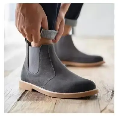  Xiaomi Leather Chelsea Boots Men Suede Leather Luxury Men Ankle Boots Round head Comfortable Short 