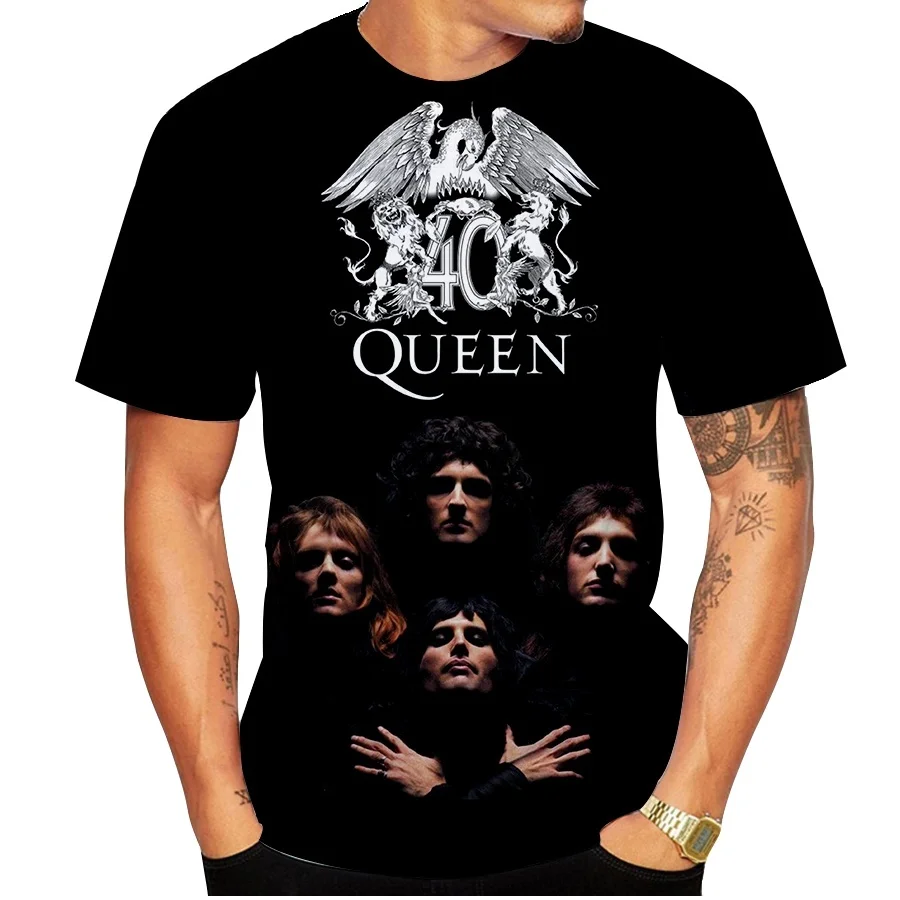 

Fashion Men's Cotton Short Sleeve Printed Queen Band Rock Style T Shirt Top Tee