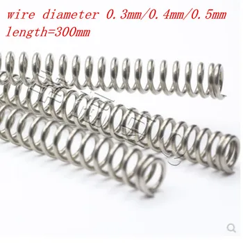 

2-5pcs/lot 0.3mm 0.4mm 0.5mm 304 Stainless Steel Long Spring Y-type Compression Spring Outer Dia 3-6mm Length 300mm