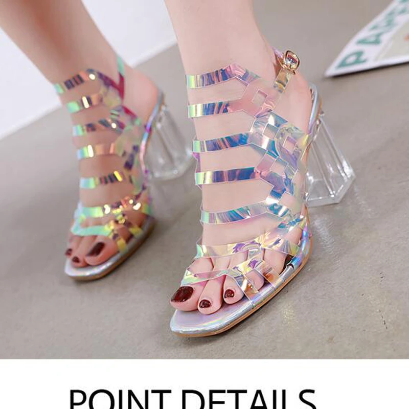 strappy jelly sandals womens