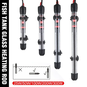 

1pc Aquarium Heater Submersible Aquarium Heater Tropical Heat Quartz Fish Tank Thermostat 25-300W
