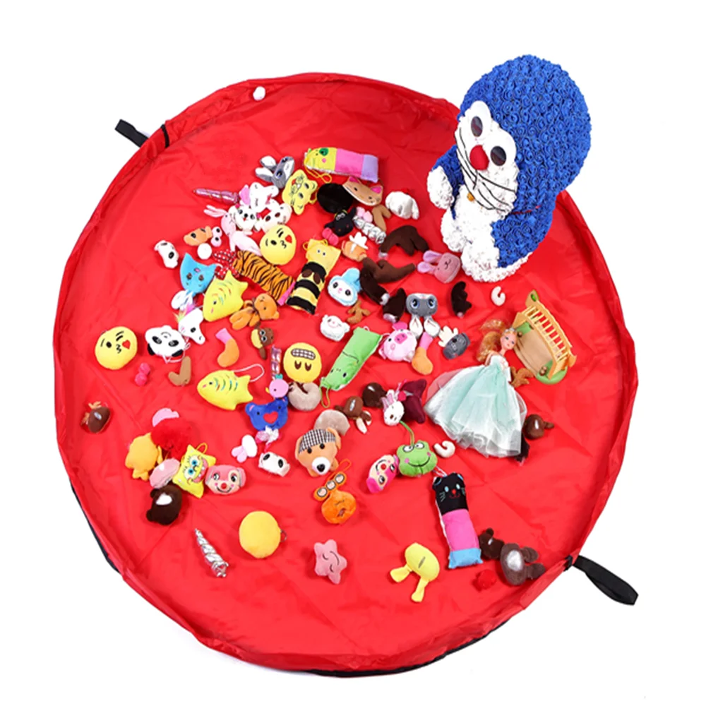Портативная сумка для хранения детских игрушек, игровой коврик, органайзер для игрушек, коробка, одеяло, уличные Детские Сумки на шнурке, сумка для путешествий - Цвет: red