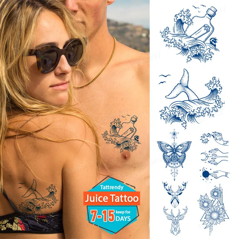 Tanio cute couple body painting tattoo sticker long lasting juice sklep