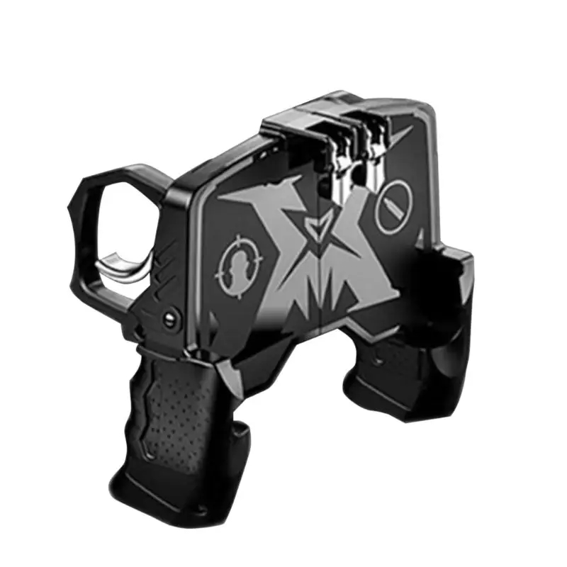 

Portable Game Handle Four-Finger Linkage Fast Shooting Button Controller Joystick for PUBG Rules Of Survival Games Accessories