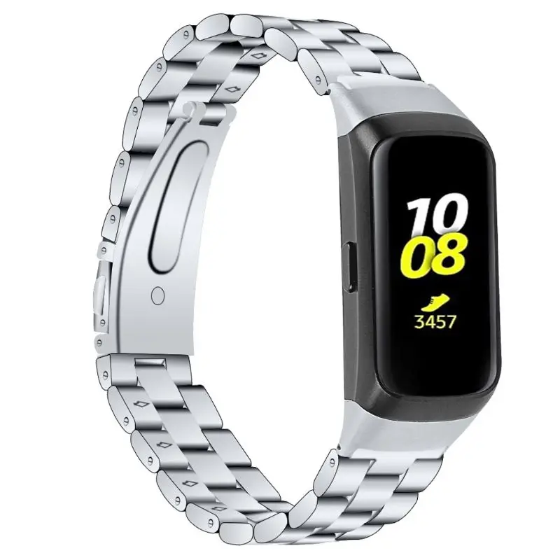Подходит для samsung Galaxy Fit SM-R370 ремешок из нержавеющей стали с тремя бусинами