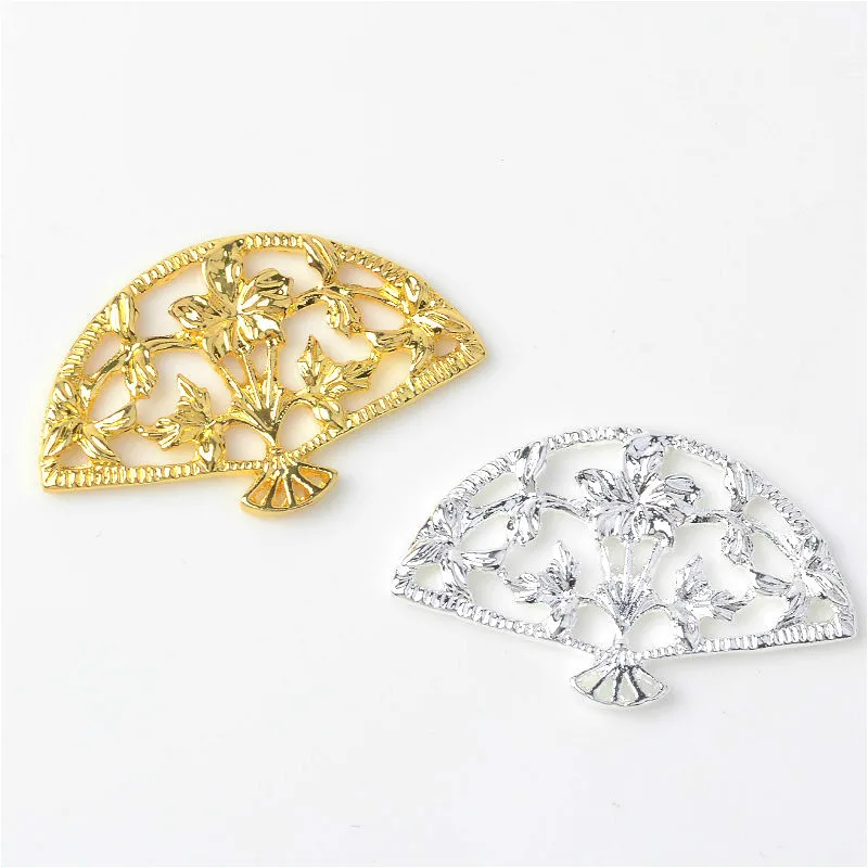 

20PCS 38*23mm Fashion Metal Alloy Fan Pendant Connectors Charm DIY Findings For Jewelry Making