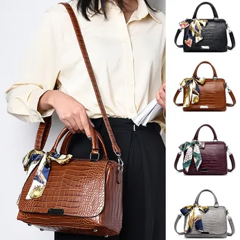 

Fashion Simple Crocodile pattern Shoulder Messenger Bag Handbag 2019 High-quality PU Leather elegant Shoulder bags