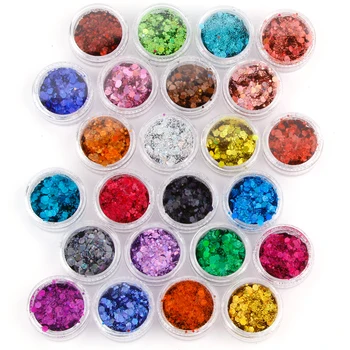 

Nail Holographic Glitter Powder 24 Colors Acrylic Nails Art Glitters Dust Face and Eye Manicura Decoracion Glitters Shapes