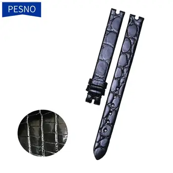 

PESNO Suitable for Chopard Notch Lady Watch Bands Round Grain Crocodile Leather Watch Chain Accessories with Pin Buckle