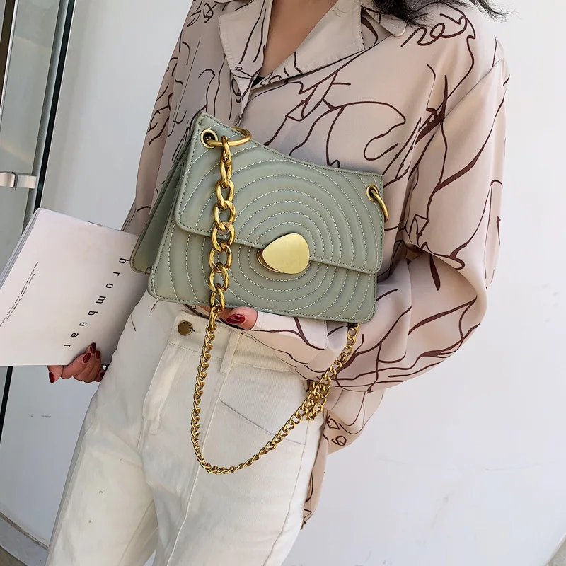 

Autumn Small Bag Women's 2019 New Style New Arrival Versatile Fashion GIRL'S Cross-body Bag with Chain Embroidery Shoulder Bag