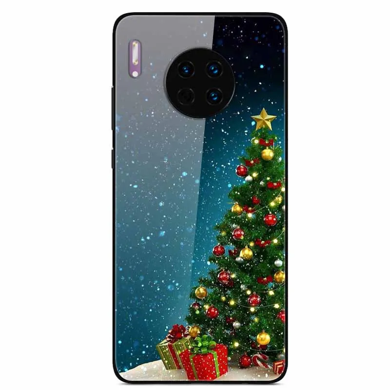 Рождественский чехол для huawei mate 30 Pro Чехол из закаленного стекла жесткий чехол для телефона для huawei mate 20 Lite чехол mate 10 Чехлы mate 30 5G