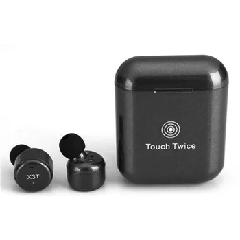 

bluetooth earphone X3T Touch button Wireless portable earphone With microphone mini charger Box twins earbuds bluetooth 4.2