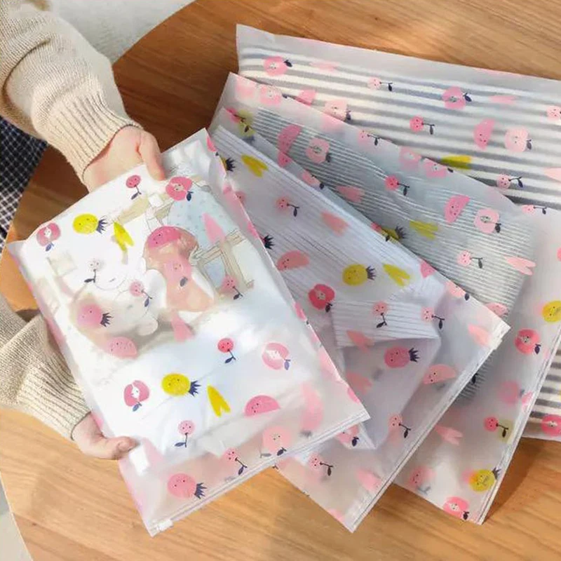 

Fruit Pattern Clear Plastic Storage Bag Travel Bags Zip Lock Valve Slide Seal Packing Pouch For Cosmetic Clothing