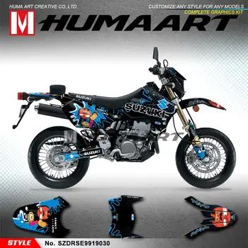 

HUMAART Motorcycle Graphics Personalised Full Wrap Kit for Suzuki DRZ400SM DRZ400E DRZ 400 SM Supermoto Enduro 1999 to 2019