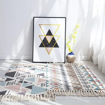

Rectangle Luxury Rug Tapestry Retro Simple Geometric Print Anti-skid Mat Area Rug for Bedroom Home Living Room Coffee Table Rugs