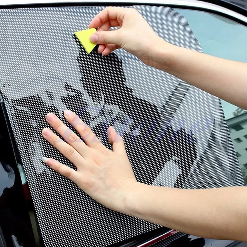 1 Pair Car Rear Window Sun Shade Sunshine Blocker Sun Visor Static Cling