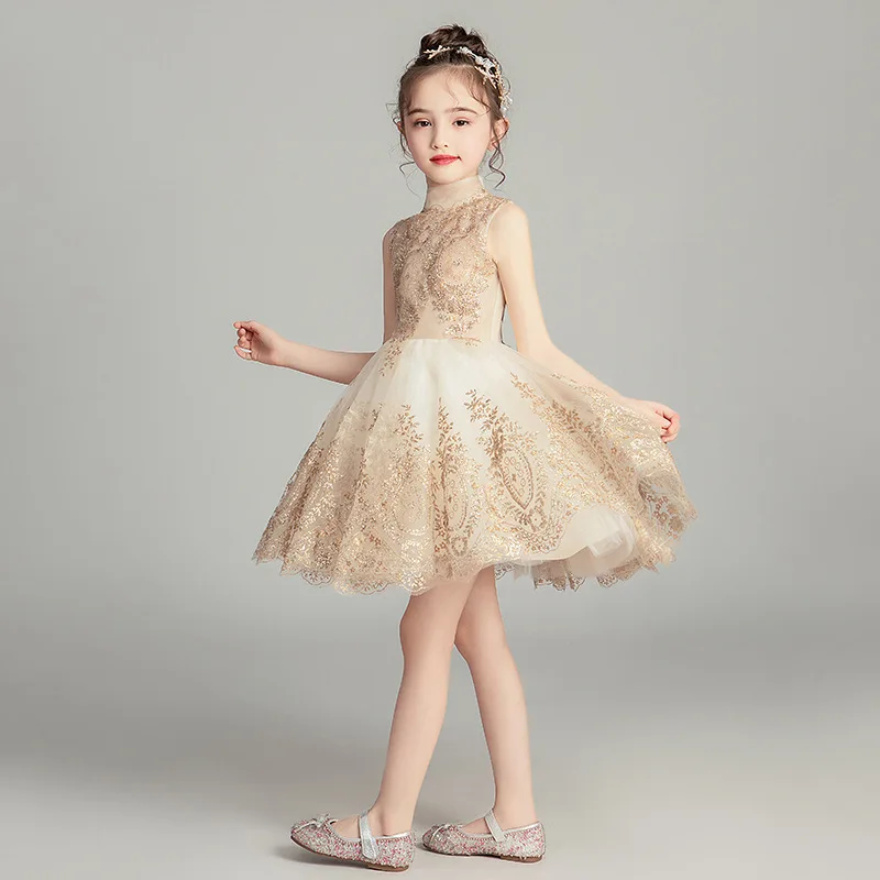 

Girl'S Gown Princess Dress Puffy Yarn Children Catwalks Host Piano Costume Little Girl Flower Boys/Flower Girls Wedding Dress