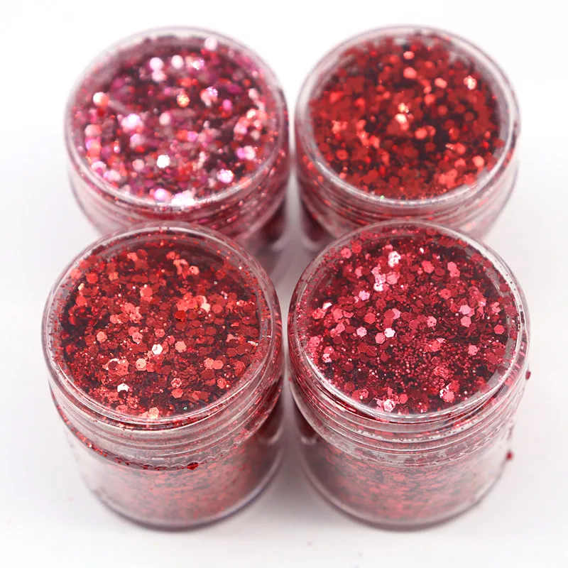 1 Can 10ml Holographic Nail Polish Sequin Candy Color Mixed Size Series Set Glitter Powder for DIY Nail Polish Decoration Art Nail Art Decor