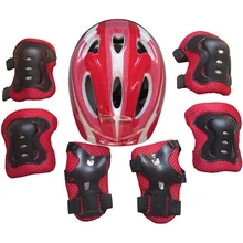 7pcs/set Kid Roller Skating Bike Helmet Knee Wrist Guard Elbow Pad Kit For 5-15 Children Skateboarding Racing Outdoor Protective