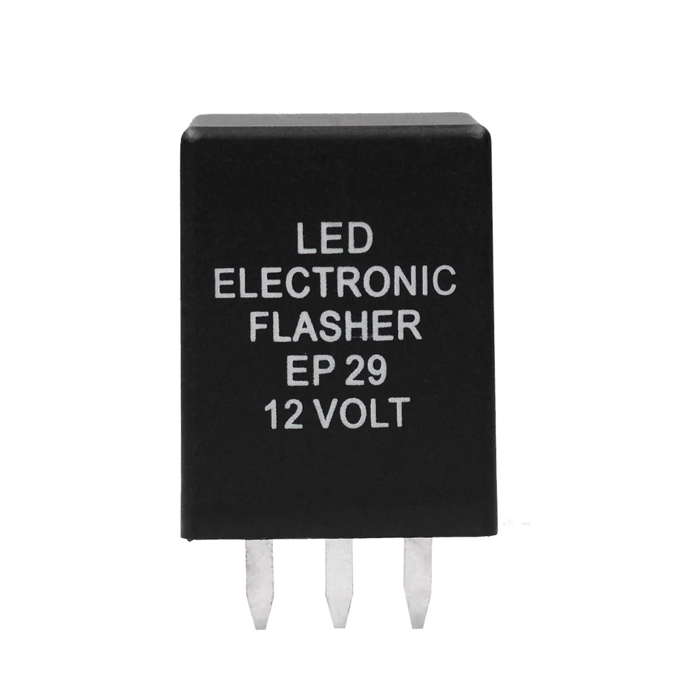 Black 4 Pin EP29 Electronic Flasher Relay 12V for Car LED Turn Signal Light Bulbs Hyper Blink Flash Fix 