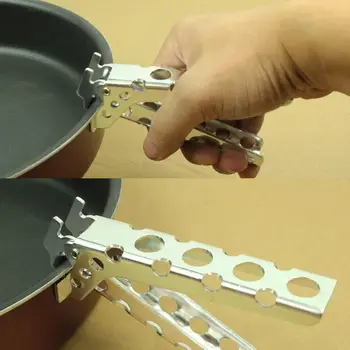 

Handle Portable Aluminum Outdoor Camping Pot Pan Gripper Tableware Picnic Cookware Bowl Pot Gripper Clamp