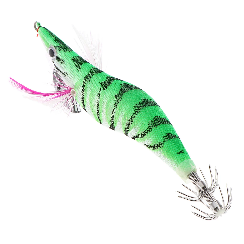 3D Artificial Wood Shrimp Fishing Lures Squid Jigs 11cm Glow Tail Prawn Lures Spinner Hard Baits Fishing Accessories Crankbait