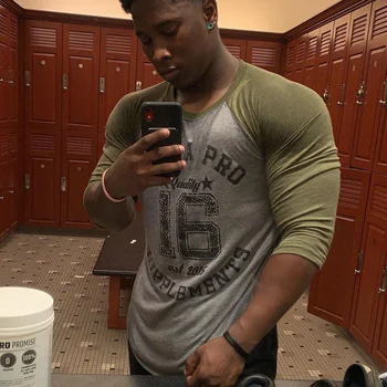 

Gym Fitness Skinny Long sleeves t shirt Men Casual Cotton T-shirt 2020 Male Bodybuilding Workout Print Tees Tops Brand Clothing