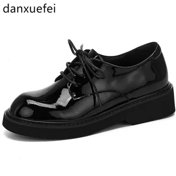 

Women's genuine leather thick sole platform flats oxfords leisure soft comfortable espadrilles high quality soft comfort shoes