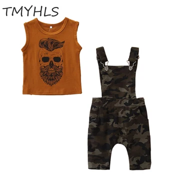 

80-120CM (Sleeveless+ Pant) Europe and America Version Of The Children's Boys Summer Two-piece Children's Clothes