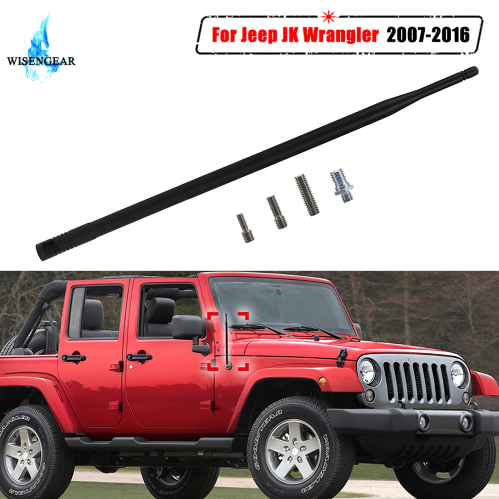 1" автомобильный FM авто радио антенна антенны Усилитель сигнала для Jeep Wrangler JK 2007- резиновые антенны мачты антенны WISENGEAR/