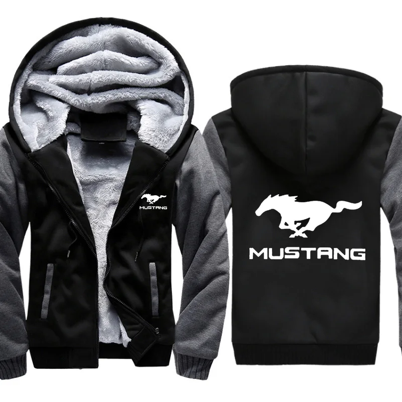 Толстовки для мужчин Mustang автомобиль логотип печати куртка для мужчин s толстовки Зимний толстый теплый флис хлопок молния одежда реглан мужской спортивный костюм - Цвет: 806
