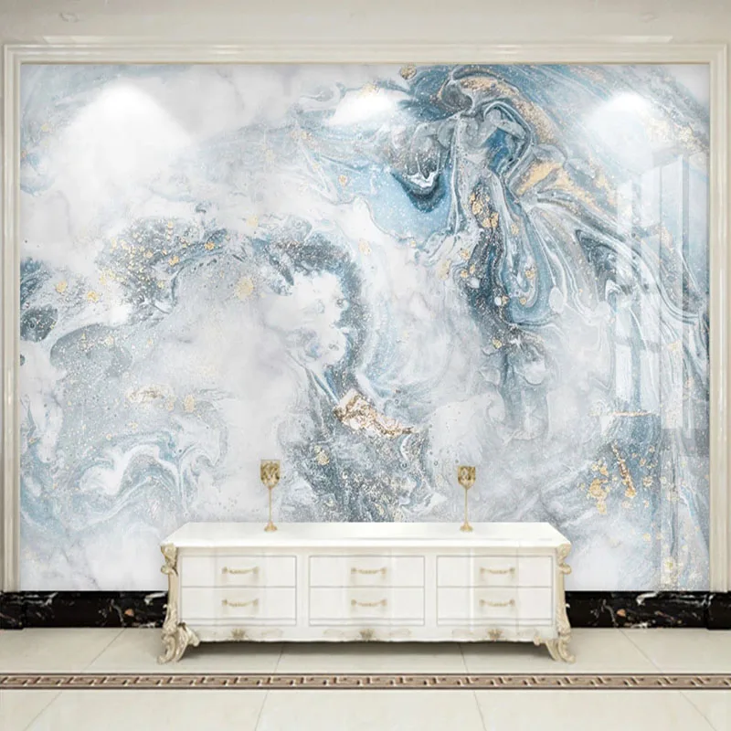 

Modern Abstract Art Marble 3D Luxury Wallpaper Living Room TV Sofa Bedroom Blue Background Wall Decor Papel De Parede 3D Murals